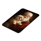 Lhasa ook met Kerstman feestelijke kerst Magneet (Linkerzijde)