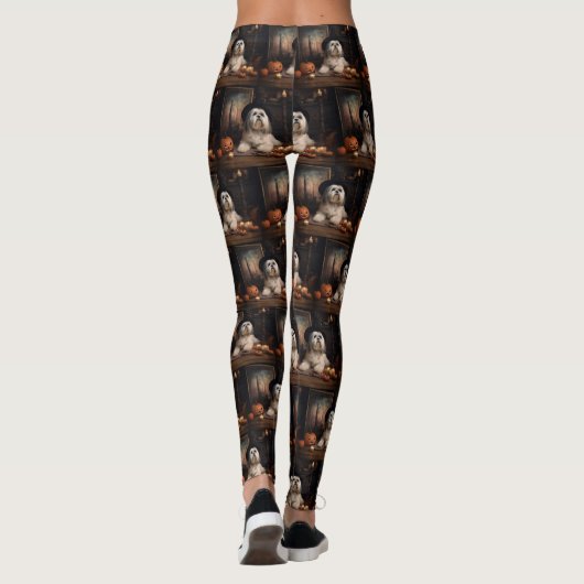 Lhasa ook pompoenen Halloween eng Leggings (Achterkant)