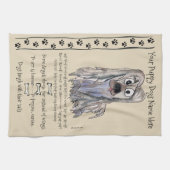 Lhassa Apso Dessin Chien Cite Serviette de cuisine (Horizontal)