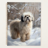 Lhassa Apso Laisse Neige Noël (Devant)