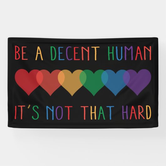 LHBT-hartretro een fatsoenlijk mens zijn, dat is h Spandoek (Horizontaal)