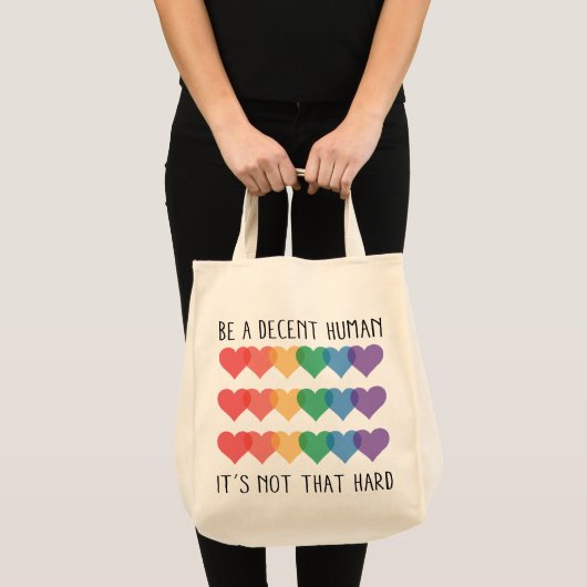 LHBT-hartretro een fatsoenlijk mens zijn, dat is h Tote Bag (Voorkant (product))