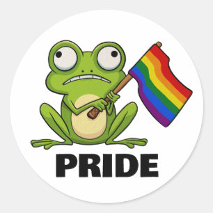 LHBT-kikker met Pride-vlag Ronde Sticker