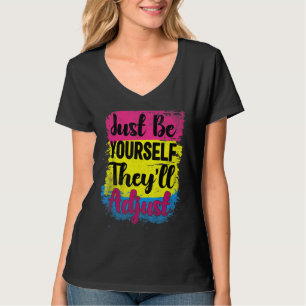 LHBT Pan Flag Wees jezelf Ze passen Pansexual P T-shirt