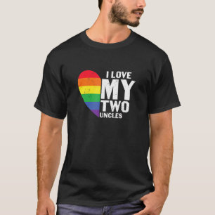 LHBT Queer Pride sociale beweging Love My Two Uncl T-shirt
