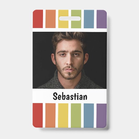 LHBT Rainbow Muted Kleur Gepersonaliseerd Badge (Voorzijde)
