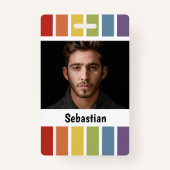 LHBT Rainbow Muted Kleur Gepersonaliseerd Badge (Voorkant)
