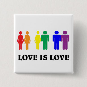 LHBTQ liefde is liefde. Vierkante Button 5,1 Cm
