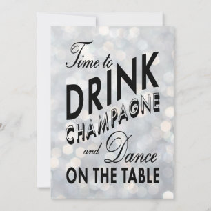 L'heure de boire Champagne Fête Invitation