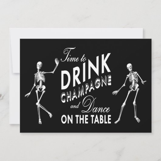 L'heure de boire Champagne Halloween Invitation (Devant)