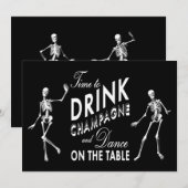 L'heure de boire Champagne Halloween Invitation (Devant / Derrière)