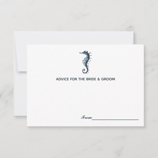 L'hippocampe bleu | Cartes de conseils pour mariag (Devant)