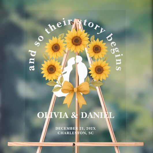 L'histoire commence Sunflower Wreath Mariage Bienv (Neutre)