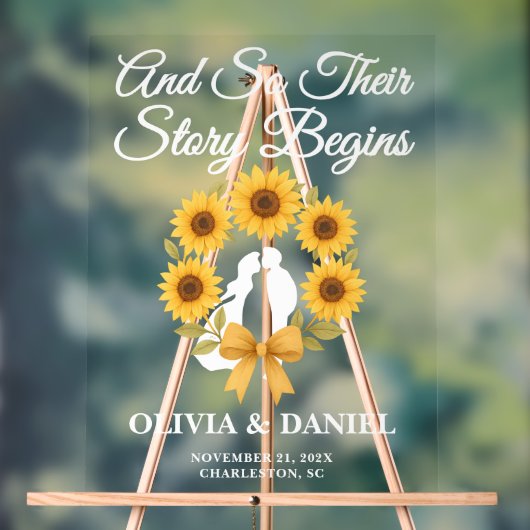 L'histoire commence Sunflower Wreath Mariage de au (Neutre)