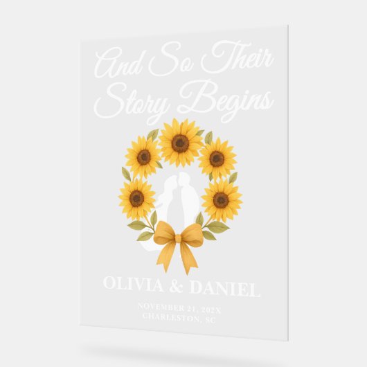 L'histoire commence Sunflower Wreath Mariage de au (Angle)