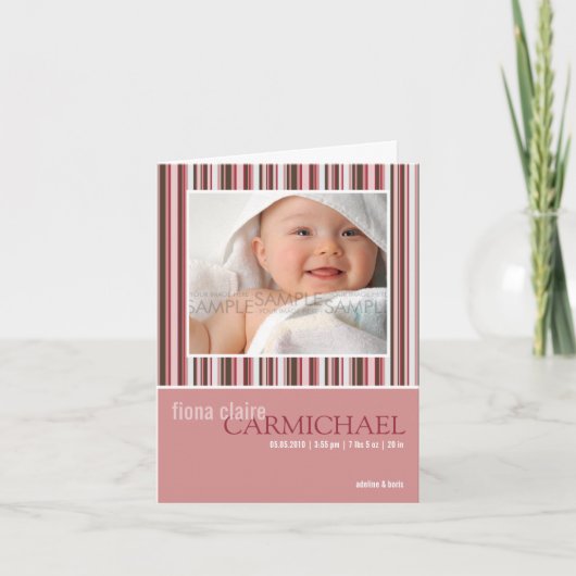 L'hiver barre le rose • Faire-part de bébé (Devant)