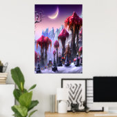 L'hiver dans la forêt cool | AI Art Poster (Bureau à domicile)