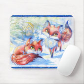 L'hiver macule le tapis de souris (Avec souris)