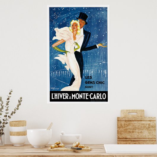 L'Hiver Monte Carlo Monaco Poster (Keuken)