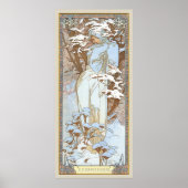 L'Hiver Season Art Nouveau Alphonse Mucha Poster (Voorkant)