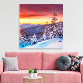 L'hiver Sunset Mountains Scène Toile Art (Insitu(Salon))