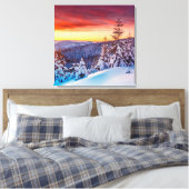 L'hiver Sunset Mountains Scène Toile Art (Insitu(Chambre))