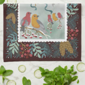 L'hiver Terre Chanson Crimson Rouge Serviettes de  (Plié)