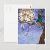 L'homme dans la lune Carte Postale Vintage (Devant / Derrière)