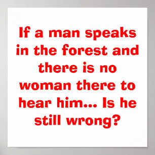 L'homme parle en affiche de forêt - plaisanterie