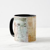 L'HOMME VITRUVIEN Antique Parchment Mug (Devant gauche)