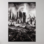 L'horreur de la ville détruite | AI Art Poster (Devant)