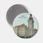 L'hôtel de ville d'origine dans Buffalo Magnet (Recto/Verso)