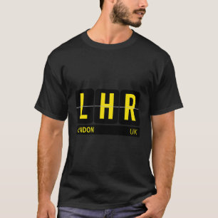 LHR Londen Engeland UK Travel Souvenir Gele Tekst T-shirt