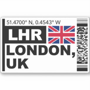 LHR Londen instapkaart - Engeland, UK Reizen Sticker