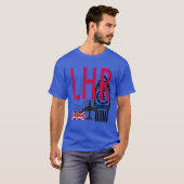 LHR LUCHTHAVENCODE BAGAGAGE LABEL LONDON HEATHROW  T-SHIRT (Voorkant volledig)