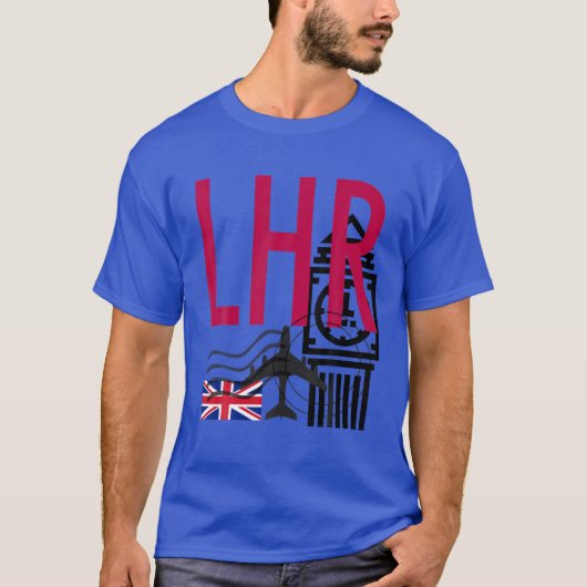 LHR LUCHTHAVENCODE BAGAGAGE LABEL LONDON HEATHROW  T-SHIRT (Voorkant)