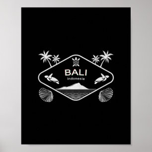 Li Indonesië Eiland Zeeschildpad Palmboom Vakantie Poster