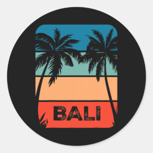 Li Indonesië Vintage Surfen Zonsondergang Souvenir Ronde Sticker