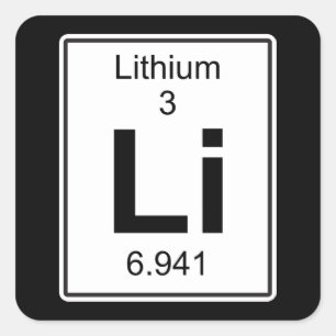 Li - Lithium Vierkante Sticker