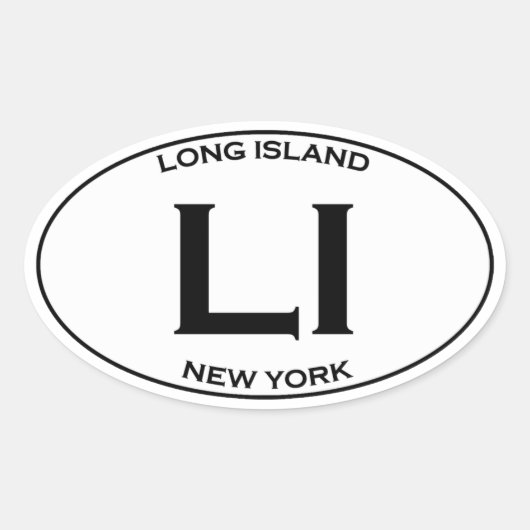 LI - Long Island Oval Logo Ovale Sticker (Voorkant)