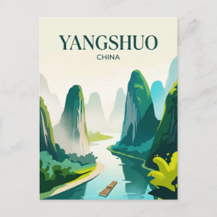 Li-rivier Karstbergen China Briefkaart