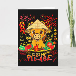 Li Xi Me Please-gelukkig Paard Vietnamees Maans Ni Kaart