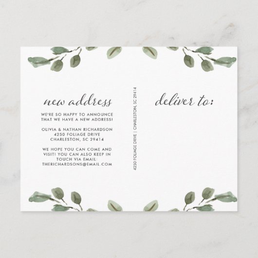 Liage minimal | Faire-part de déplacement (Dos)