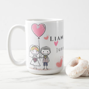 Liam en Emma Sprookjes Bloemachtige Trouw Eenheids Koffiemok