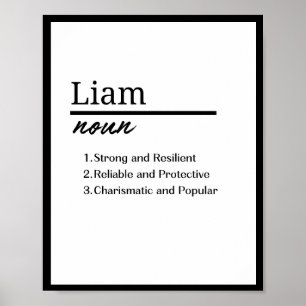 Liam, jongen gepersonaliseerde naam definitie poster