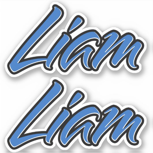 Liam Name blue Aufkleber Sticker Stickerset (Voorkant)