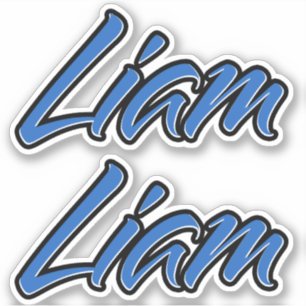 Liam Name Blue Autocollant Sticker Stickerset