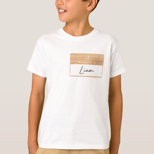 Liam Name Shirt Boys Hallo mijn naam is Label Kind (Voorkant)