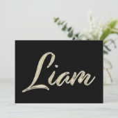 Liam Nom or blanc Carte calligraphiée (Debout devant)