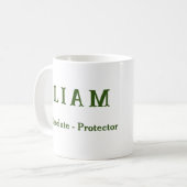 {Liam} Nom Signifiant Bouclier Mug (Devant gauche)